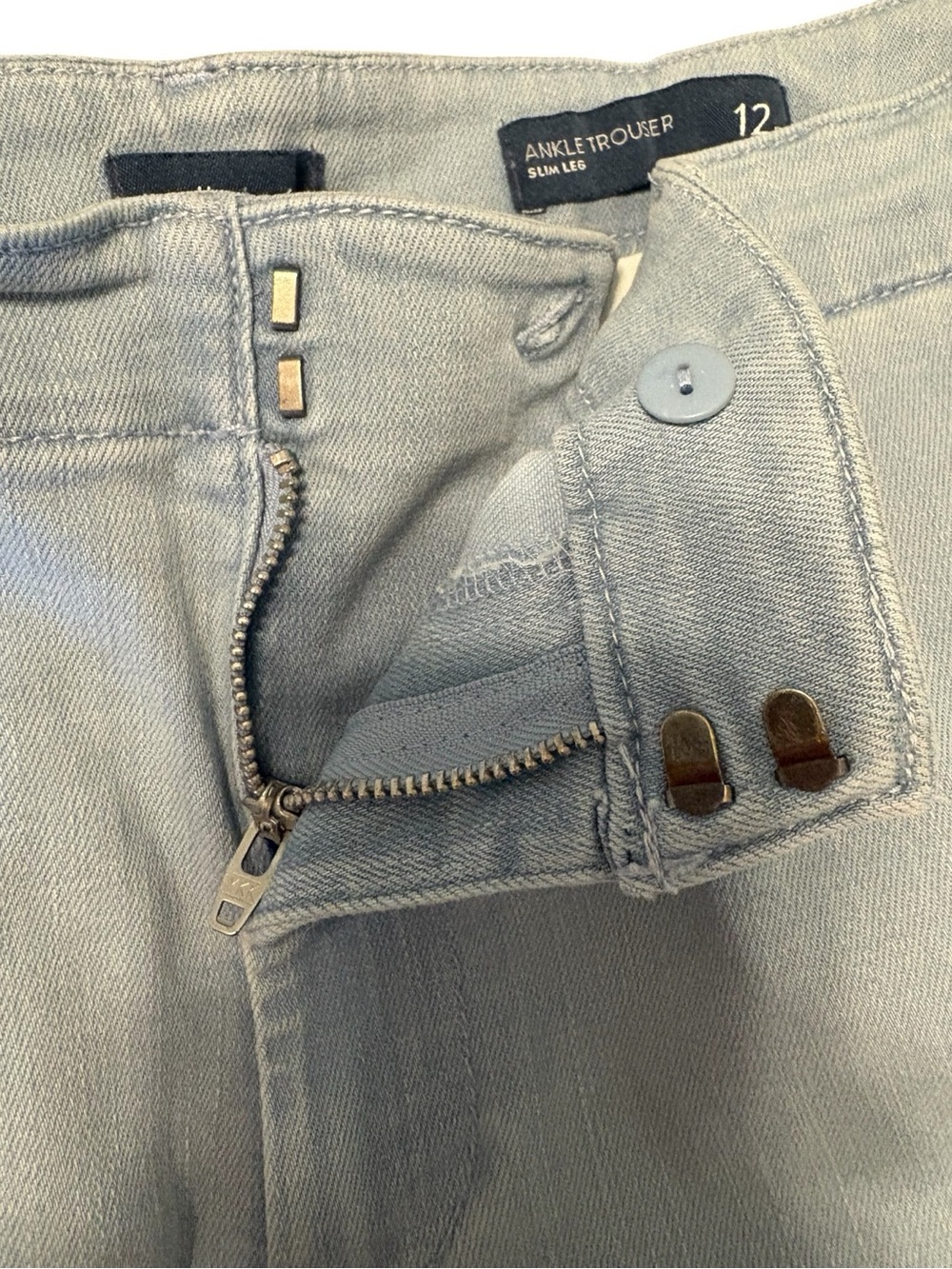 ✨ J. Jill Light Blue Denim Ankle Trouser Jeans Size 12 ✨ - Picture 2 of 11
